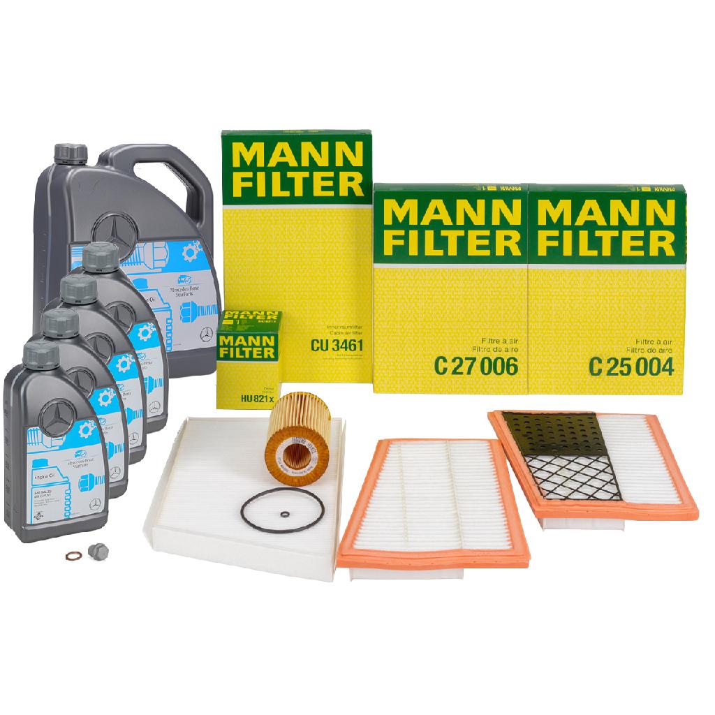MANN Filterset 3-tlg + 9L ORIGINAL 5W30 MB 229.51 Motoröl MERCEDES W203 S203 C/A209 OM642