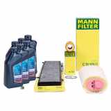 MANN Filterset 3-tlg + 6L ORIGINAL 5W30 Motoröl BMW 3er E90 E91 318d 320d 122-163 PS M47