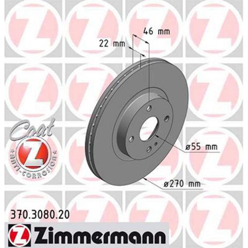 ZIMMERMANN Bremsbelagsatz, Scheibenbremse 23354.140.1 + Bremsscheibe 370.3080.20 Bild ZIMMERMANN Bremsbelagsatz, Scheibenbremse 23354.140.1 + Bremsscheibe 370.3080.20