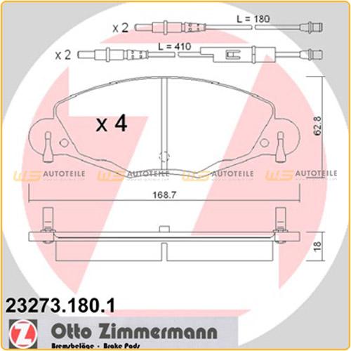 ZIMMERMANN Bremsscheibe 180.3015.20 + Bremsbelagsatz, Scheibenbremse 23273.180.1 Bild ZIMMERMANN Bremsscheibe 180.3015.20 + Bremsbelagsatz, Scheibenbremse 23273.180.1