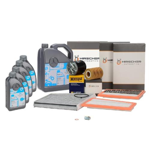 HIRSCHER Filterset 4-tlg + 9L ORIGINAL 5W30 Motoröl MERCEDES W211 S211 E 280 CDI OM642 Bild HIRSCHER Filterset 4-tlg + 9L ORIGINAL 5W30 Motoröl MERCEDES W211 S211 E 280 CDI OM642
