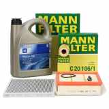 MANN Filterset + 5L ORIGINAL 5W30 dexos2 Motoröl OPEL Corsa D E 1.4/1.6 Turbo / OPC