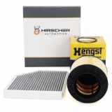 HIRSCHER / HENGST Innenraum + Luftfilter AUDI A4 S4 B8 A5 S5 Q5 SQ5 8RB 3.0 TFSI 3.2 FSI