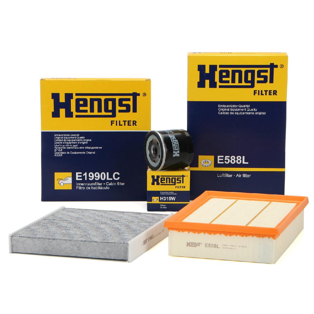 HENGST FILTER Luftfilter E588L + Ölfilter H315W + Filter, Innenraumluft E1990LC