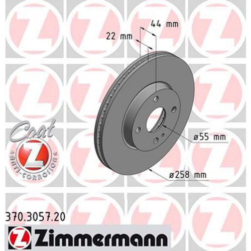ZIMMERMANN Bremsscheibe 370.3057.20 + Bremsbelagsatz, Scheibenbremse 22235.150.1 Bild ZIMMERMANN Bremsscheibe 370.3057.20 + Bremsbelagsatz, Scheibenbremse 22235.150.1