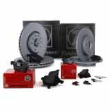 ZIMMERMANN Bremsbelagsatz, Scheibenbremse 23417.150.2 + Bremsscheibe 430.1485.20 + Bremsbelagsatz, Scheibenbremse 23832.200.1 + Bremsscheibe 430.1488.20