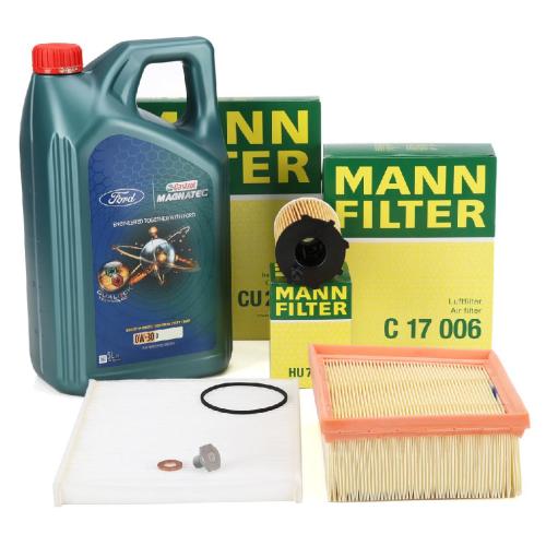 MANN Filterset 3-tlg + 5L CASTROL MAGNATEC 0W-30 D Motoröl FORD Fiesta 6 B-Max 1.4-1.6TDCi Bild MANN Filterset 3-tlg + 5L CASTROL MAGNATEC 0W-30 D Motoröl FORD Fiesta 6 B-Max 1.4-1.6TDCi