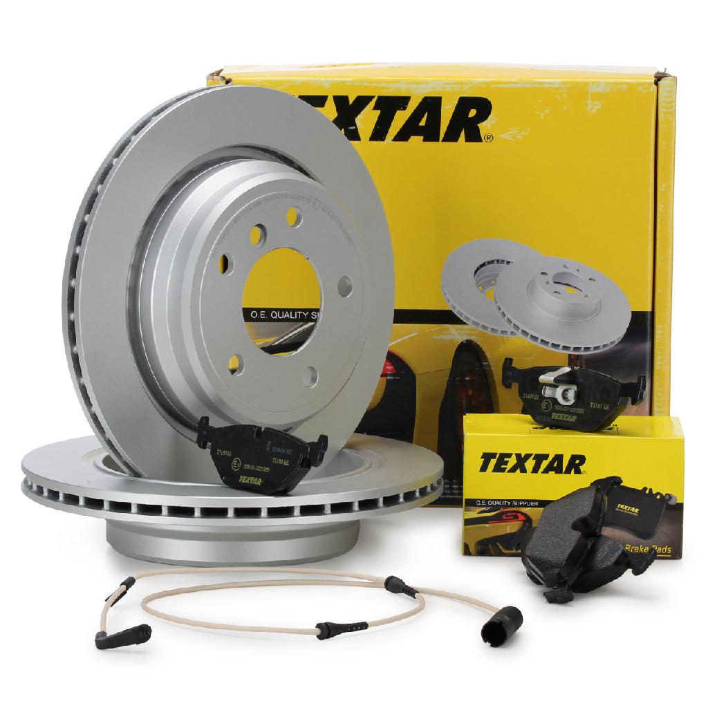 TEXTAR Bremsscheiben + Beläge + Wako BMW 5er E39 Touring 520-540i 520-530d hinten