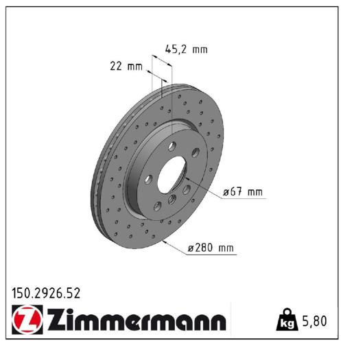 Zimmermann SPORT Bremsscheiben + Beläge + Wako BMW F45 216i 214d MINI F54 One / D vorne Bild Zimmermann SPORT Bremsscheiben + Beläge + Wako BMW F45 216i 214d MINI F54 One / D vorne