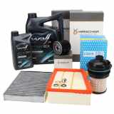 HIRSCHER Filterset 4-tlg + 6L WOLF OFFICIALTECH 5W30 C4 RENAULT Megane 4 Scenic 4 1.5 dCi