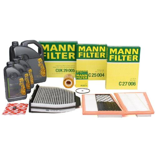 MANN Filterset 3-tlg + 8L ORIGINAL 5W30 Motoröl MERCEDES W204 S204 C320/350CDI OM642 Bild MANN Filterset 3-tlg + 8L ORIGINAL 5W30 Motoröl MERCEDES W204 S204 C320/350CDI OM642