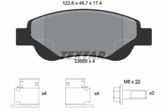 TEXTAR Bremsbelagsatz, Scheibenbremse 2395901 + Bremsscheibe 92141903 Bild TEXTAR Bremsbelagsatz, Scheibenbremse 2395901 + Bremsscheibe 92141903