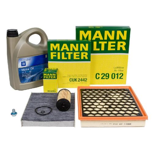 MANN Filterset 3-tlg + 5L ORIGINAL 5W30 Motoröl dexos2 OPEL Insignia A 1.6 CDTI Bild MANN Filterset 3-tlg + 5L ORIGINAL 5W30 Motoröl dexos2 OPEL Insignia A 1.6 CDTI