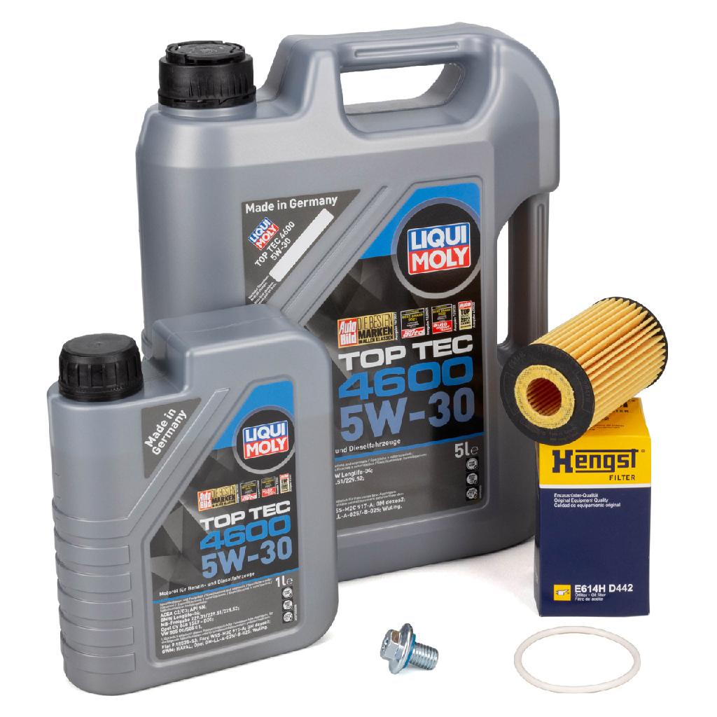 6L LIQUI MOLY 5W-30 Motoröl + HENSGT Ölfilter OPEL Astra J K Insignia Zafira C 1.6 Turbo