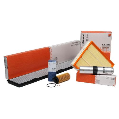 MAHLE Kraftstofffilter KL 763D + Ölfilter OX 404D + Filter, Innenraumluft LAK 248 + Luftfilter LX 1640 Bild MAHLE Kraftstofffilter KL 763D + Ölfilter OX 404D + Filter, Innenraumluft LAK 248 + Luftfilter LX 1640