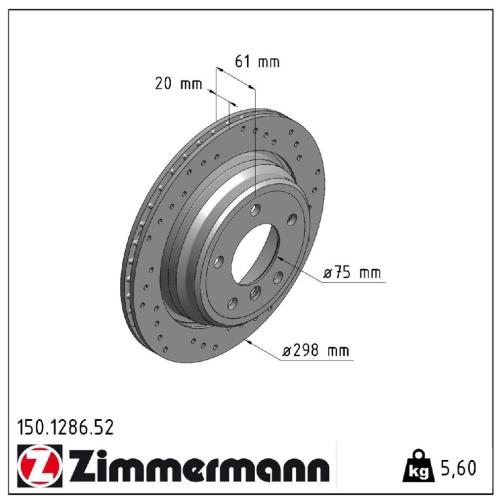 Zimmermann SPORT Bremsscheiben + Beläge Wako BMW 5er E39 Touring 520-540i 525d 530d hinten Bild Zimmermann SPORT Bremsscheiben + Beläge Wako BMW 5er E39 Touring 520-540i 525d 530d hinten