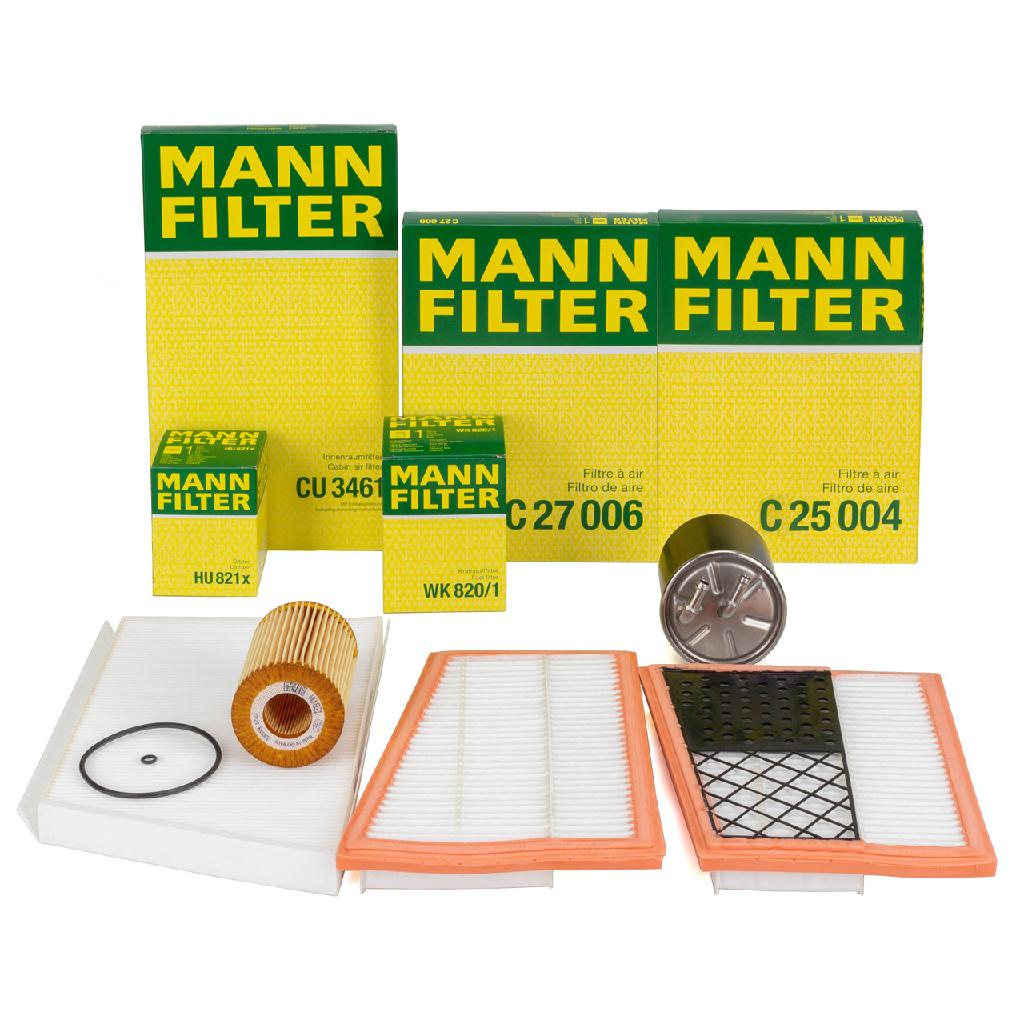 MANN-FILTER Luftfilter C 25 004 + Kraftstofffilter WK 820/1 + Ölfilter HU 821 x + Filter, Innenraumluft CU 3461 + Luftfilter C 27 006