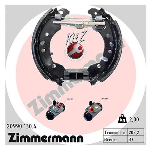 ZIMMERMANN Bremsbackensatz 20990.130.4 + Bremstrommel 405.4103.20 Bild ZIMMERMANN Bremsbackensatz 20990.130.4 + Bremstrommel 405.4103.20