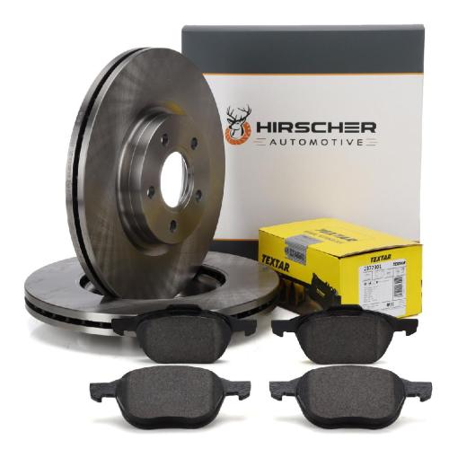 HIRSCHER Bremsscheiben + TEXTAR Bremsbeläge FORD Focus 2 3 Grand / C-Max 1 2 Kuga 1 vorne Bild HIRSCHER Bremsscheiben + TEXTAR Bremsbeläge FORD Focus 2 3 Grand / C-Max 1 2 Kuga 1 vorne