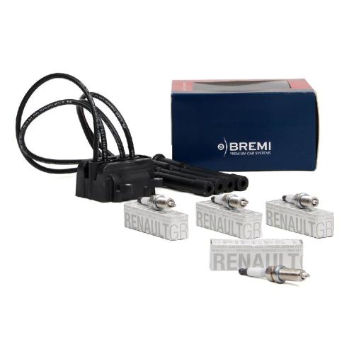 BREMI Zündspule + Zündkabelsatz + 4x ORIGINAL Zündkerze RENAULT Clio 2 Twingo 1 1.2 Bild BREMI Zündspule + Zündkabelsatz + 4x ORIGINAL Zündkerze RENAULT Clio 2 Twingo 1 1.2