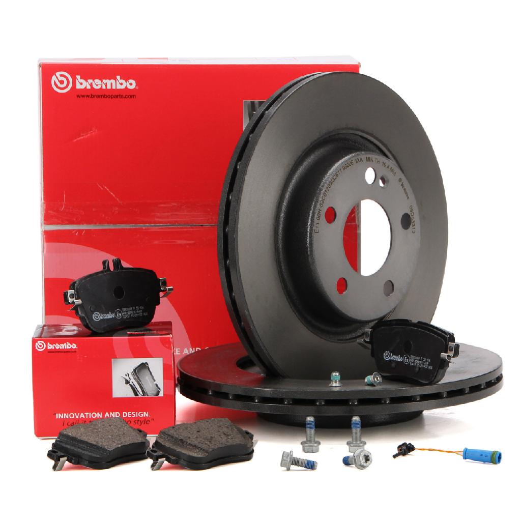 BREMBO Bremsscheiben + Beläge + Wako MERCEDES W213 S213 A238 C238 hinten