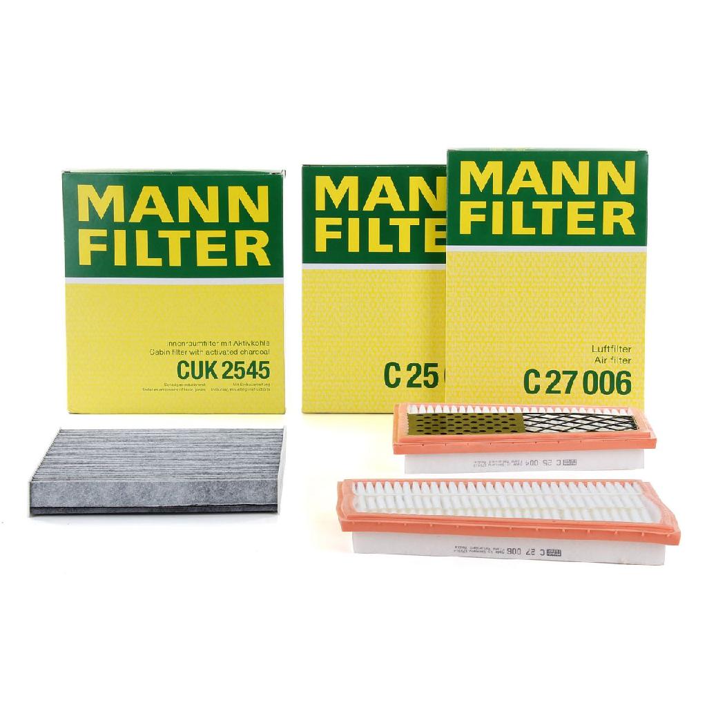 MANN-FILTER Luftfilter C 25 004 + Filter, Innenraumluft CUK 2545 + Luftfilter C 27 006