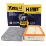 HENGST FILTER Ölfilter H335W + Filter, Innenraumluft E2975LC + Luftfilter E1023L