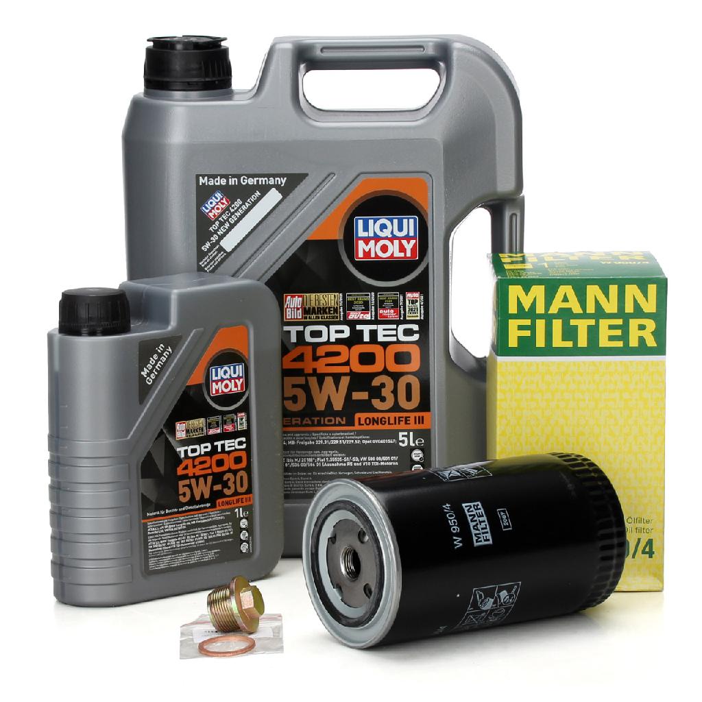 6L LIQUI MOLY TopTec 5W30 Motoröl + MANN Ölfilter VW Transporter T4 LT I 2.5 / TDI 2.4 D