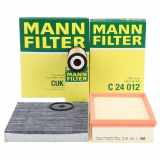 MANN-FILTER Ölfilter HU 6019 z + Filter, Innenraumluft CUK 24 003 + Luftfilter C 24 012/1