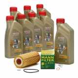 8 Liter CASTROL Edge Motoröl ÖL 5W30 M BMW Longlife-04 + MANN Ölfilter HU721/4X