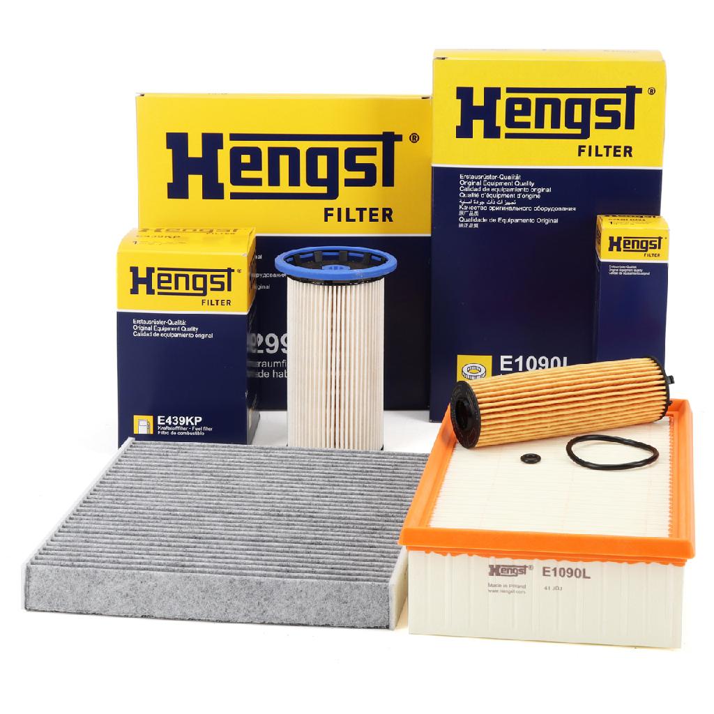 HENGST FILTER Kraftstofffilter E439KP + Filter, Innenraumluft E2998LC + Luftfilter E1090L + Ölfilter E342H D494