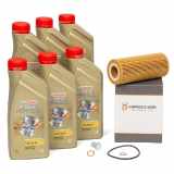 6L CASTROL EDGE Motoröl 5W30 + HIRSCHER Ölfilter BMW E81-88 E46 E90 E60 E61 M47 N47