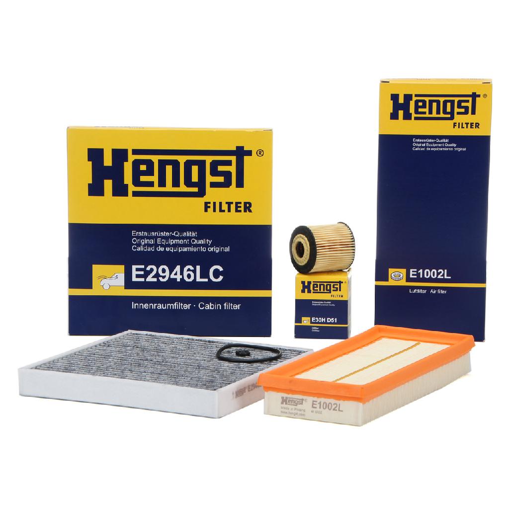 HENGST FILTER Ölfilter E30H D51 + Luftfilter E1002L + Filter, Innenraumluft E2946LC