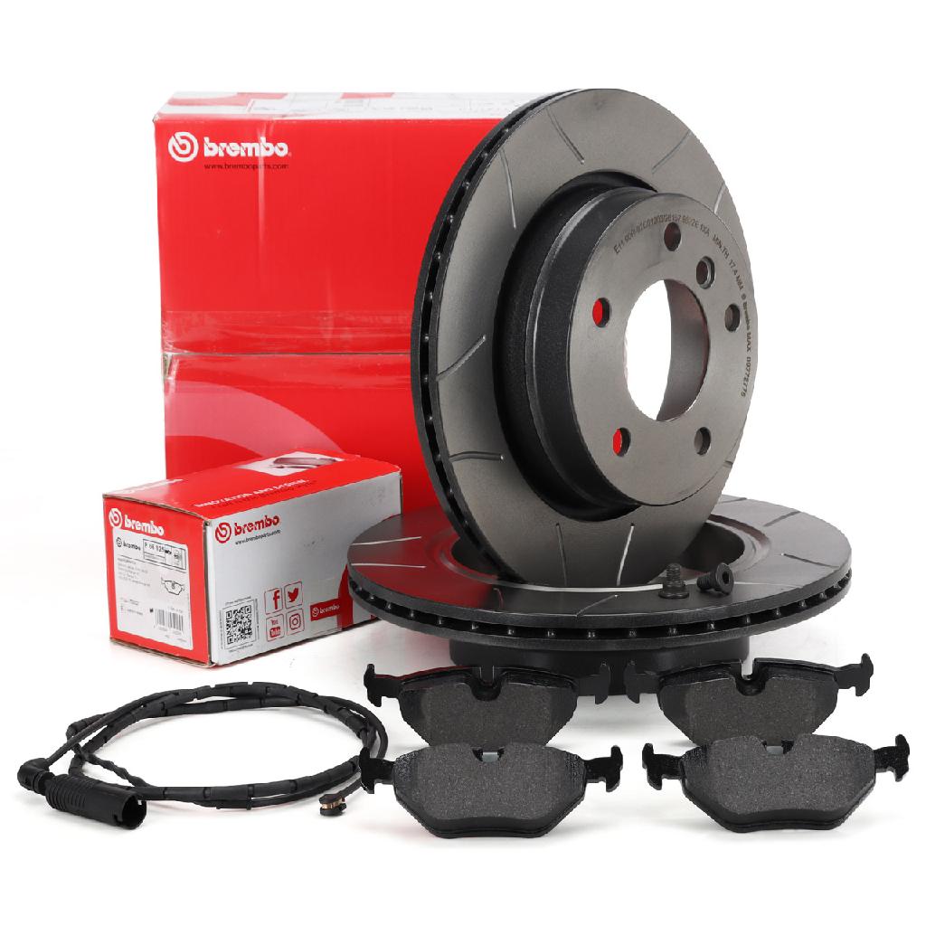 Brembo MAX LINE Bremsscheiben + Beläge + Wako BMW 3er E46 316-323i 318d 320d hinten Bild Brembo MAX LINE Bremsscheiben + Beläge + Wako BMW 3er E46 316-323i 318d 320d hinten