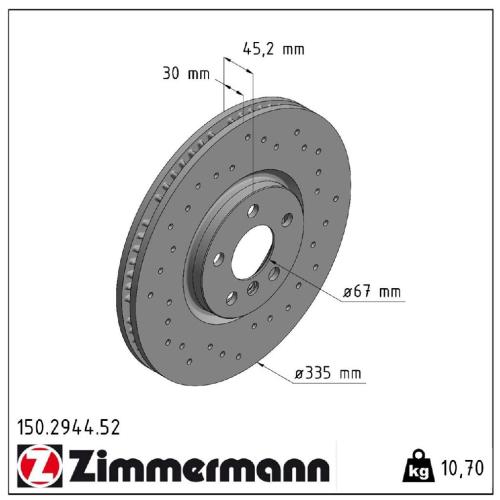 Zimmermann SPORT Bremsscheiben + Beläge + Wako MINI F54 F60 17 Zoll mit JCW-Bremse vorne Bild Zimmermann SPORT Bremsscheiben + Beläge + Wako MINI F54 F60 17 Zoll mit JCW-Bremse vorne