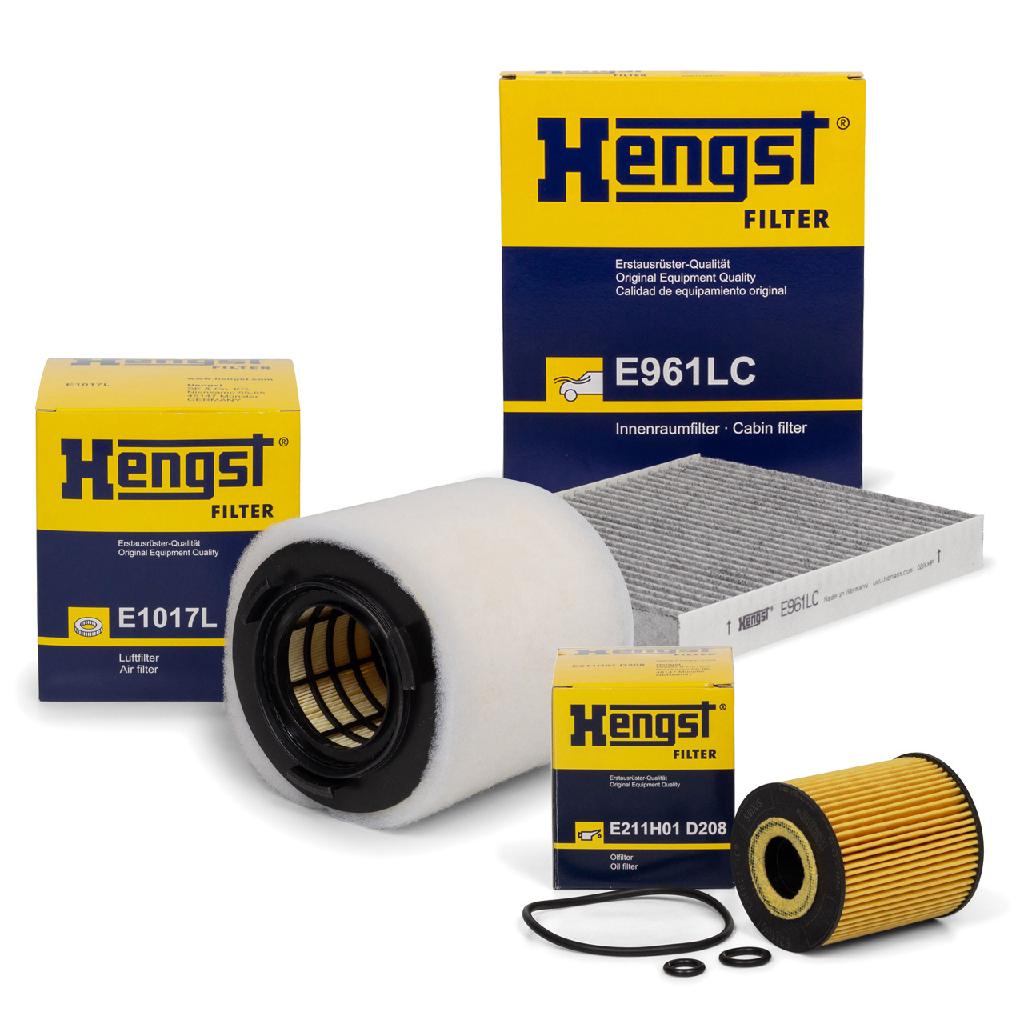 HENGST FILTER Ölfilter E211H01 D208 + Luftfilter E1017L + Filter, Innenraumluft E961LC