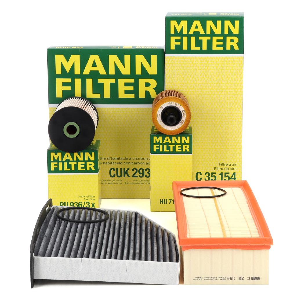 MANN-FILTER Luftfilter C 35 154 + Filter, Innenraumluft CUK 2939 + Kraftstofffilter PU 936/3 x + Ölfilter HU 719/7 x