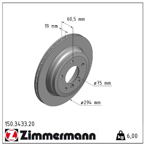 ZIMMERMANN Bremsscheiben + Beläge + Wako BMW 3er E46 325xi 192 PS hinten Bild ZIMMERMANN Bremsscheiben + Beläge + Wako BMW 3er E46 325xi 192 PS hinten