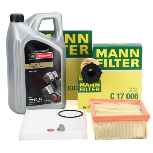 MANN Filterset 3-tlg + 5L ORIGINAL 5W-30 A5 Motoröl FORD Fiesta 6 MK6 B-Max 1.4-1.6 TDCi Bild MANN Filterset 3-tlg + 5L ORIGINAL 5W-30 A5 Motoröl FORD Fiesta 6 MK6 B-Max 1.4-1.6 TDCi
