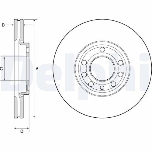 DELPHI Bremsbelagsatz, Scheibenbremse LP1723 + Bremsscheibe BG3713C Bild DELPHI Bremsbelagsatz, Scheibenbremse LP1723 + Bremsscheibe BG3713C