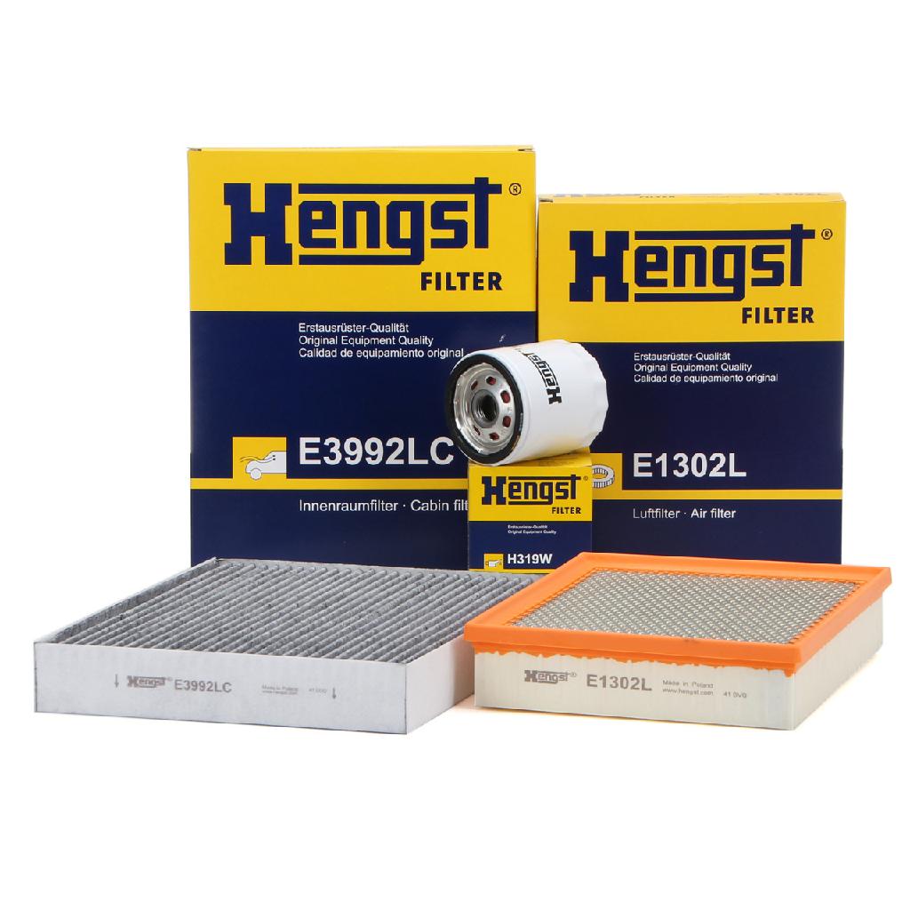 HENGST FILTER Luftfilter E1302L + Filter, Innenraumluft E3992LC + Ölfilter H319W