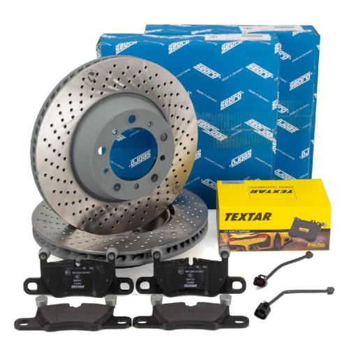 SEBRO Bremsscheiben + TEXTAR Beläge Sensor PORSCHE 991 3.0 Carrera / 4 bis 09.2017 hinten Bild SEBRO Bremsscheiben + TEXTAR Beläge Sensor PORSCHE 991 3.0 Carrera / 4 bis 09.2017 hinten