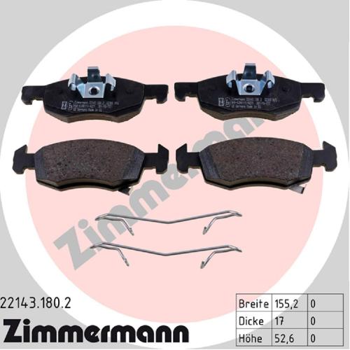 ZIMMERMANN Bremsscheibe 230.2369.52 + Bremsbelagsatz, Scheibenbremse 22143.180.2 Bild ZIMMERMANN Bremsscheibe 230.2369.52 + Bremsbelagsatz, Scheibenbremse 22143.180.2