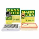MANN-FILTER Filter, Innenraumluft CUK 26 007 + Kraftstofffilter WK 820/14 + Ölfilter HU 7010 z + Luftfilter C 22 020