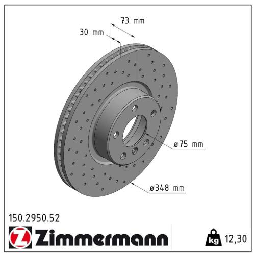 ZIMMERMANN Bremsscheibe 150.2949.52 + Bremsscheibe 150.2950.52 Bild ZIMMERMANN Bremsscheibe 150.2949.52 + Bremsscheibe 150.2950.52