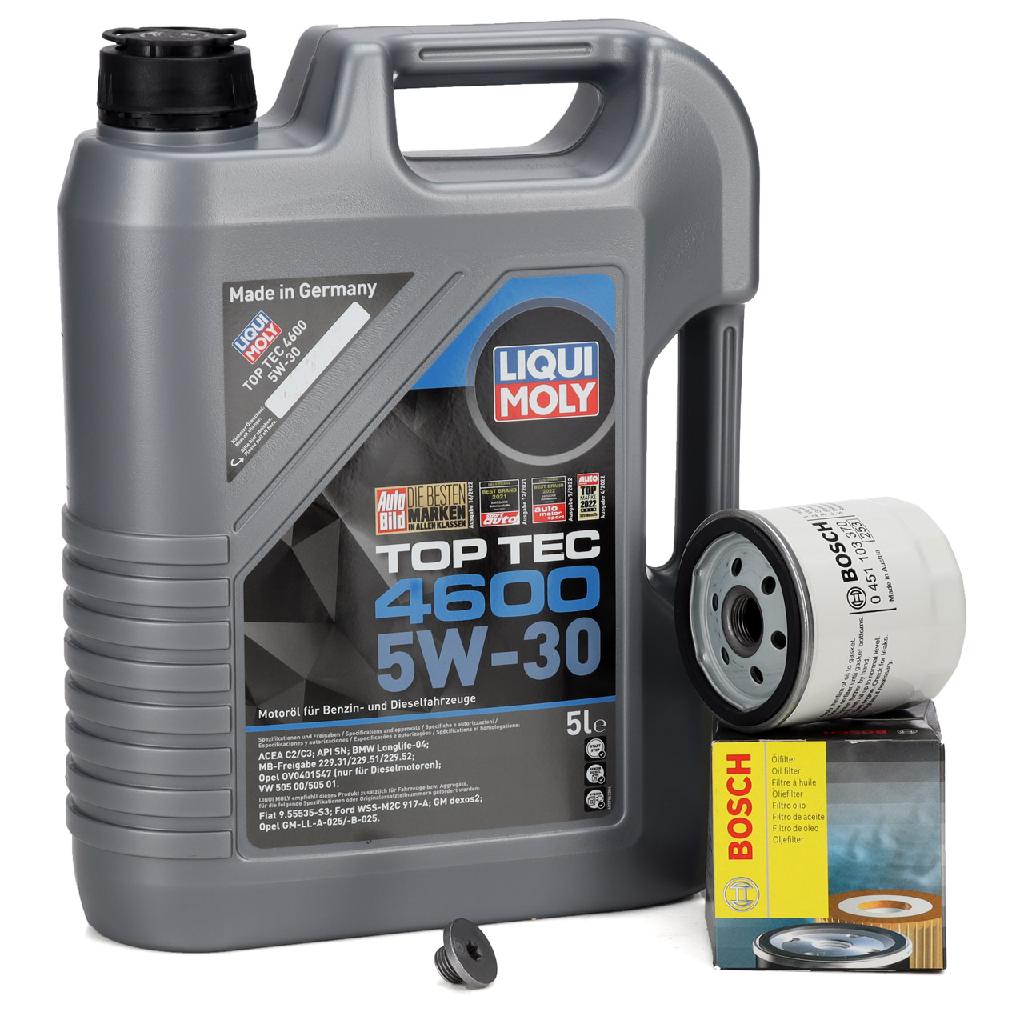 5L LIQUI MOLY TOP TEC 4600 5W30 dexos2 Motoröl + BOSCH Ölfilter OPEL 1.6 1.8 2.0 95509857 Bild 5L LIQUI MOLY TOP TEC 4600 5W30 dexos2 Motoröl + BOSCH Ölfilter OPEL 1.6 1.8 2.0 95509857