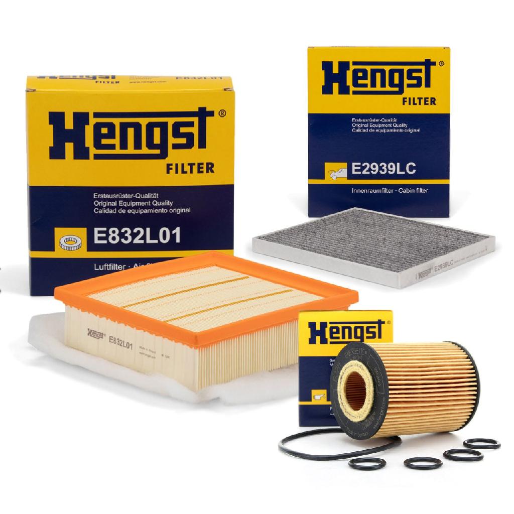 HENGST FILTER Filter, Innenraumluft E2939LC + Luftfilter E832L01 + Ölfilter E22H D190