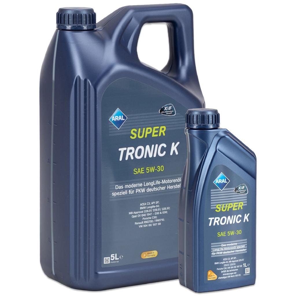 6 Liter ARAL Motoröl Öl SUPER TRONIC K 5W30 BMW LL04 VW 504.00/507.00 MB 229.52
