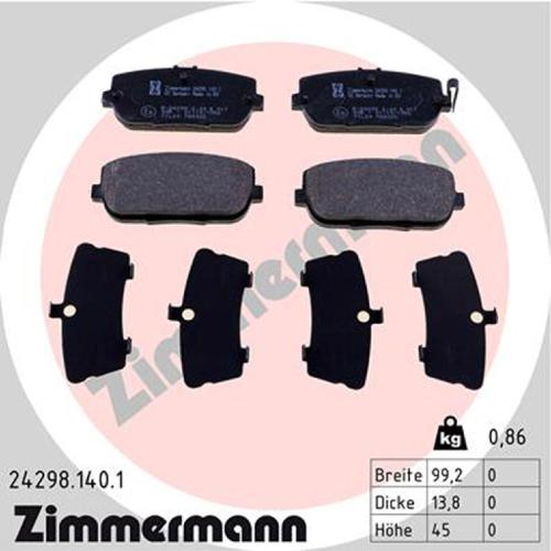 ZIMMERMANN Bremsbelagsatz, Scheibenbremse 24298.140.1 + Bremsscheibe 370.4401.20 Bild ZIMMERMANN Bremsbelagsatz, Scheibenbremse 24298.140.1 + Bremsscheibe 370.4401.20