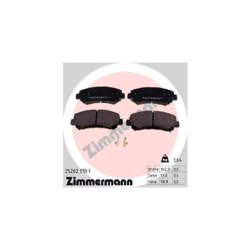 ZIMMERMANN Bremsbelagsatz, Scheibenbremse 25202.170.1 + Bremsscheibe 200.2518.20 Bild ZIMMERMANN Bremsbelagsatz, Scheibenbremse 25202.170.1 + Bremsscheibe 200.2518.20
